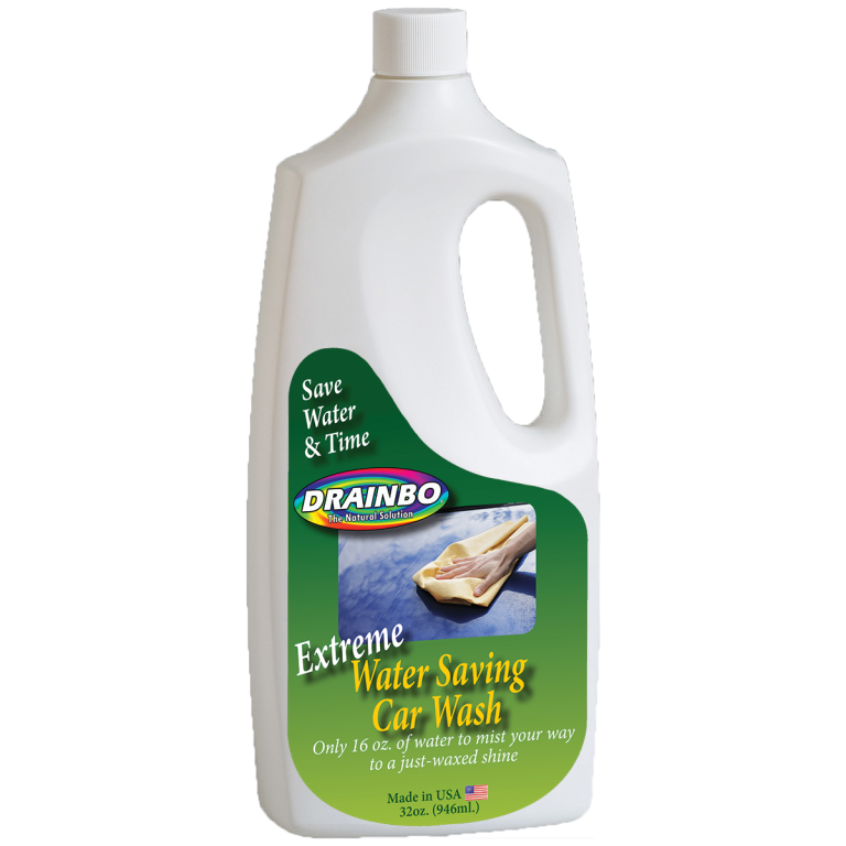 Spray bottle of Drainbo Stain & Odor Eliminator with pet images on label.